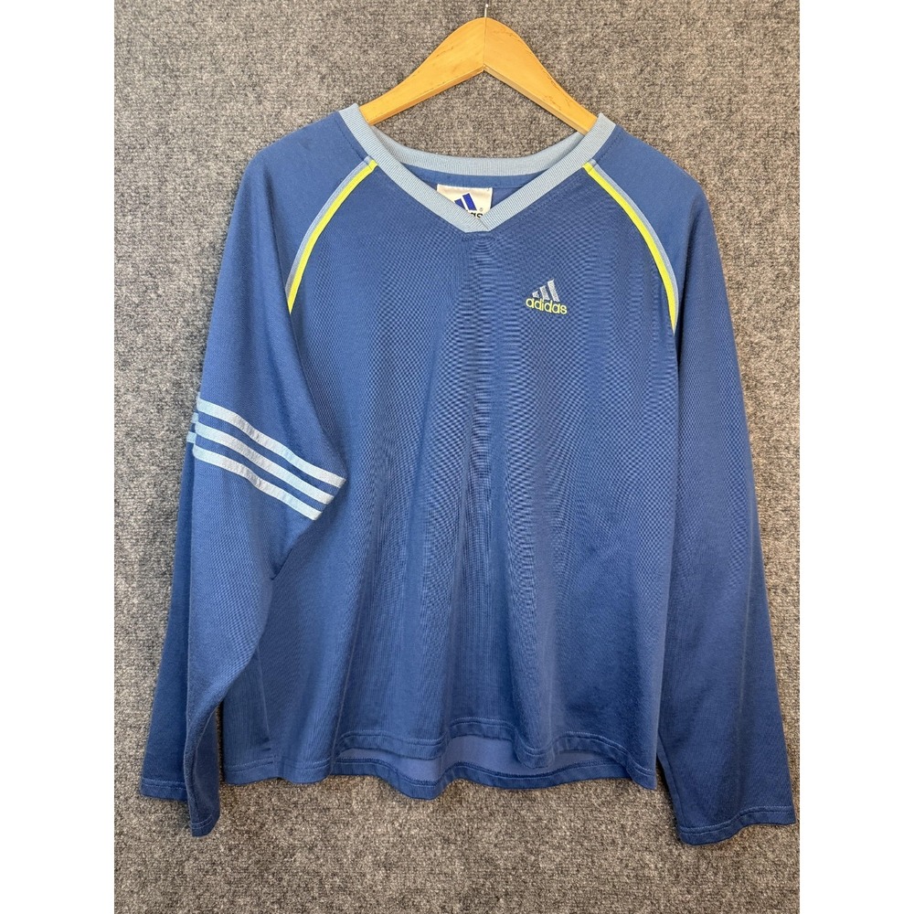 Vintage Adidas Embroidered Logo Sweatshirt Men's Size XL Blue Long Sleeves